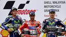Tambahan 36 poin membuat Movistar Yamaha menggusur Repsol Honda dari puncak klasemen sementara tim MotoGP 2016. (AFP/Manan Vatsyayana)