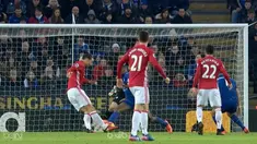 Bermain di Leicester, MU mendominasi pertandingan dengan gol-gol dari Mkhitaryan, Ibrahimovic, dan Juan Mata. (Ballball Video)