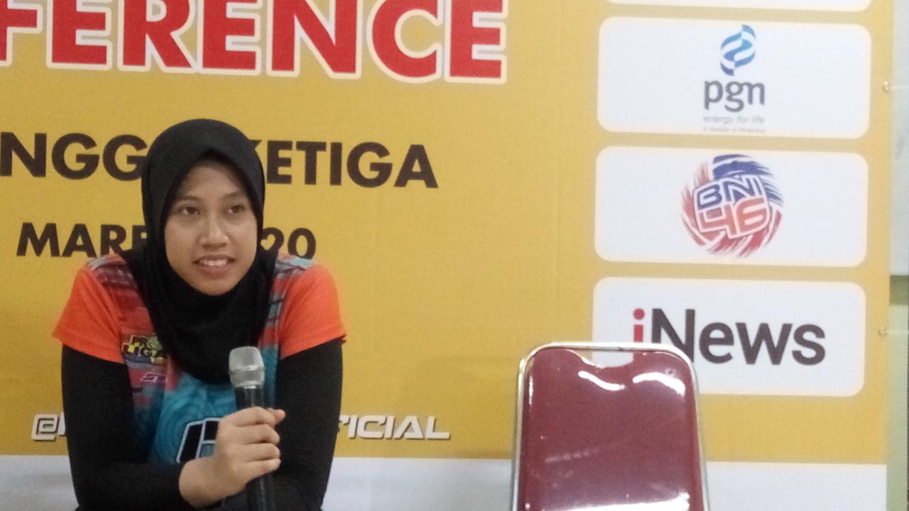 Kapten tim voli putri BNI 46, Megawati Hangesti