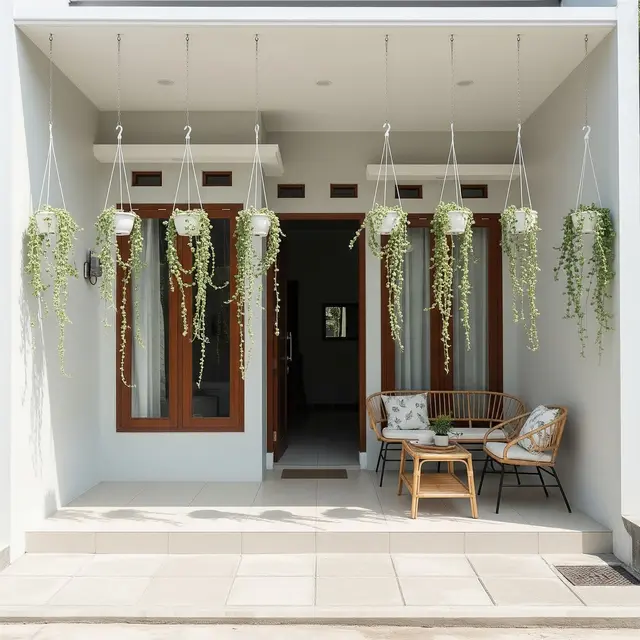 9 Desain Teras Sejuk dengan Tanaman Gantung, Hadirkan Kesejukan dan Estetika di Rumah