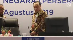 Dirut PT BTN, Maryono bersiap mengikuti RUPSLB di Menara Bank BTN, Jakarta, Kamis (29/8/2019). Selain menyetujui akuisisi PMV, RUPSLB juga menyetujui perubahan susunan direksi dengan mengangkat Suprajarto sebagai dirut BTN dan memberhentikan Maryono sebagai dirut BTN. (Liputan6.com/Angga Yuniar)