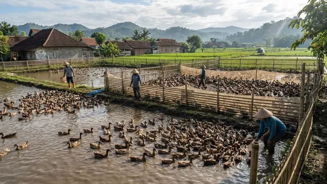 Ternak Bebek Petelur atau Pedaging Modal Rp3 Juta di Desa/Gemini AI