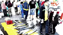 Ikan hasil tangkapan nelayan Kalk Bay, Cape Town, Afsel.