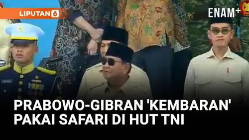 VIDEO: Momen Prabowo-Gibran 'Kembaran' Pakai Safari di HUT TNI