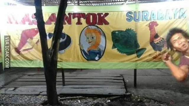 6 Spanduk Pecel Lele dengan Menu Anti-Mainstream Ini Bikin Tepuk Jidat