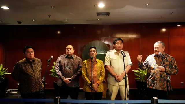 Konferensi pers Gubernur BI Perry Warjiyo, Menteri PKP Maruarar Sirait, Menteri BUMN Erick Thohir, Ketua Komisi XI DPR RI Misbakhun, dan Pandu Sjahrir, Selasa (11/2/2025). (Foto: Bank Indonesia)