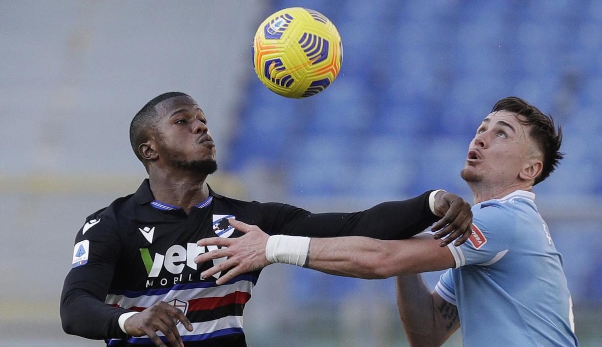 Hingga bubaran, tak ada tambahan gol tercipta bagi Gli Aquilotti maupun Il Samp. Sampdoria harus puas terpaku di peringkat 10 dengan 30 angka dari 23 laga. (Foto: AP/Gregorio Borgia)