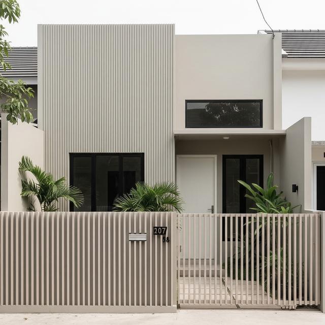 9 Model Pagar Tembok Minimalis Motif Garis Vertikal, Solusi Keamanan Modern Hunian