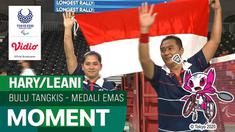 Berita video highlights laga perebutan medali emas di cabang olahraga bulutangkis nomor ganda campuran kategori SL3-SU5 antara pasangan Indonesia Hary Susanto / Leani Ratri Oktila dengan wakil dari Prancis, Minggu (5/9/2021) siang hari WIB.