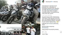 Wali Kota Bandung Ridwan Kamil menghibahkan 15 Kawasaki D-Tracker 250 untuk Tim Prabu Polrestabes Bandung. (Instagram)