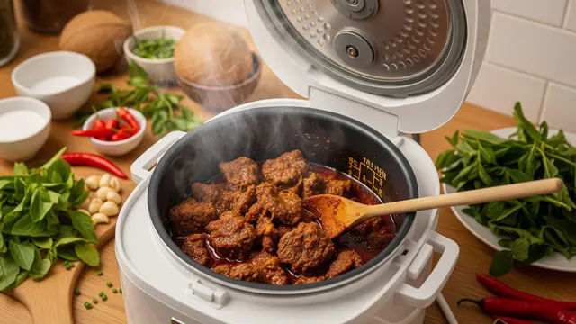 MEmasak Rendang Ala Magic Com