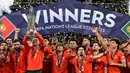 Bagi Cristiano Ronaldo, juara UEFA Nations League 2025 menjadi gelar internasional ketiganya bersama Timnas Portugal, setelah Euro 2016 dan UEFA Nations League edisi pertama pada 2019. (John MACDOUGALL/AFP)