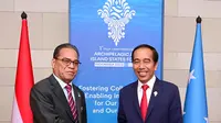 Presiden Joko Widodo atau Jokowi menggelar pertemuan bilateral bersama Presiden Federasi Mikronesia, Wesley Simina, di Bali, Rabu (11/10/2023). (Dok. Istimewa)