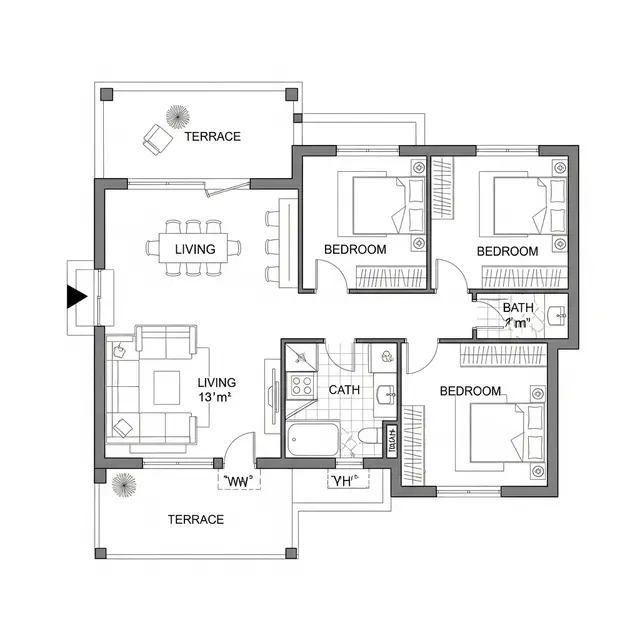 8 Inspirasi Arsitektur Rumah Sederhana 3 Kamar Tidur Terbaik
