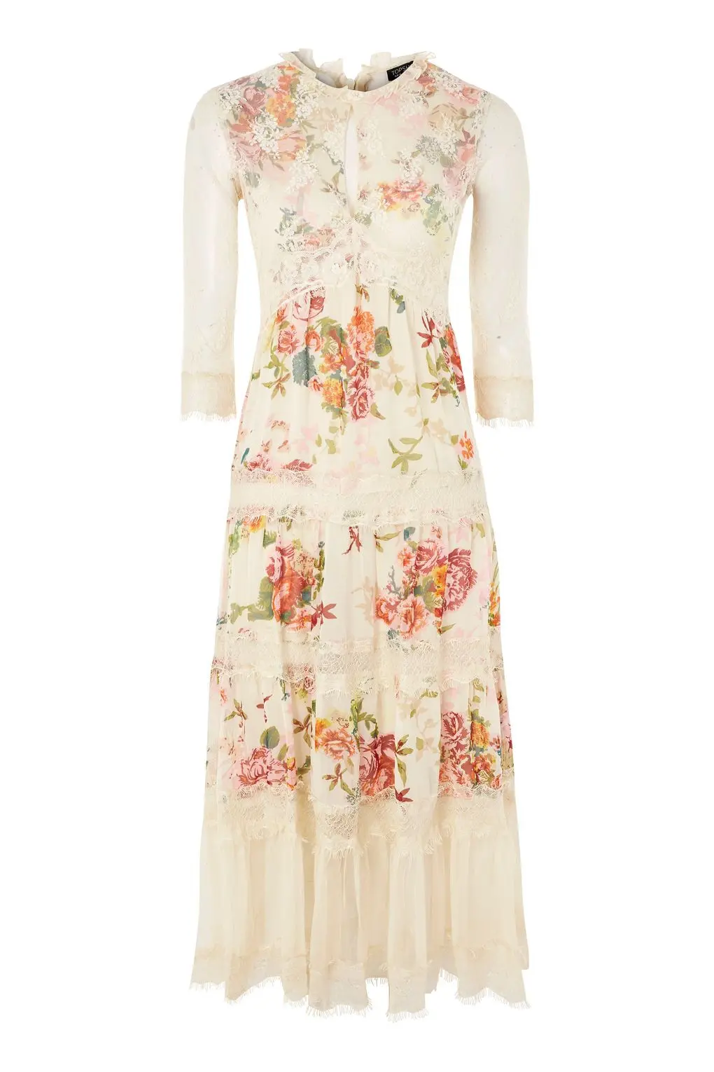 Lace Tier Floral Midi Dress. (topshop.com)