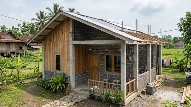 Rumah Semi Permanen dengan Konsep Rumah Tumbuh