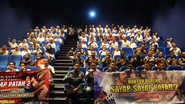 Nobar Film Sayap-Sayap Patah 2 di Pemalang. (Foto: Liputan6.com/Humas Polres Pemalang)