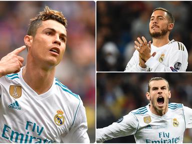 Real Madrid menjadi salah satu klub asal Spanyol yang memiliki reputasi luar biasa dan tidak segan menggeluarkan dana selangit untuk menghadirkan pemain bintang. Berikut pemain dengan transfer termahal yang pernah didatangkan Real Madrid. (kolase foto AFP)