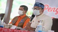 Gubernur Jawa Barat Ridwan Kamil saat menghadiri rakor tentang Penanganan Covid-19 Wilayah Jawa Barat. Foto (istimewa)