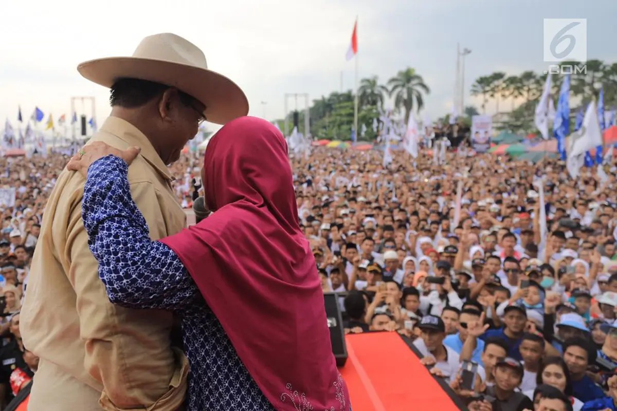 Ribuan Massa Pendukung Hadiri Kampanye Prabowo di Palembang