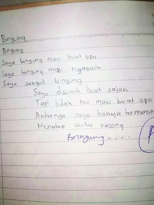 6 Potret Nilai Guru di Tugas Puisi Murid Ini Bikin Senyum Tipis