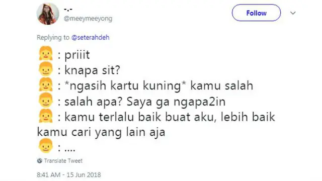 Lalu bagaimana jadinya kalau seorang cewek ditunjuk menjadi wasit?