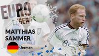 Berita motion grafis profil legenda Matthias Sammer, libero tangguh yang bawa Jerman juara Piala Eropa 1996.