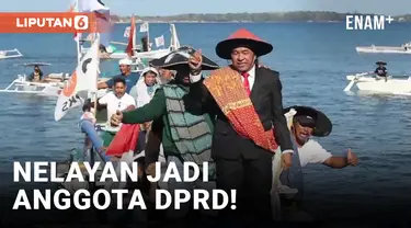 Terpilih Jadi Anggota DPRD, Nelayan Diarak Menggunakan Perahu