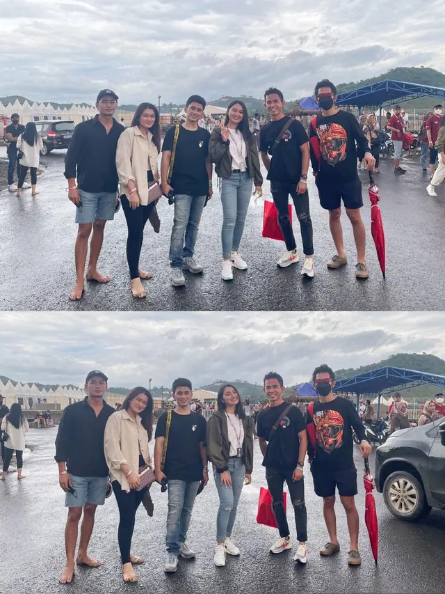 6 Potret Memes Prameswari Nonton WSBK di Sirkuit Mandalika, Foto Bareng Pembalap