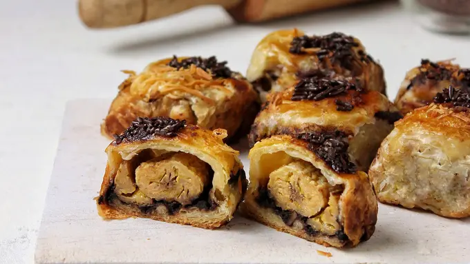 puff pastry bolen pisang cokelat