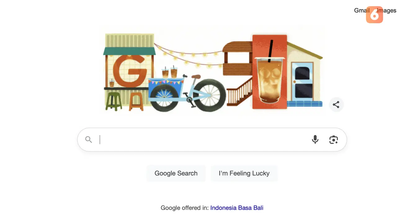 Kopi susu gula aren turut dirayakan Google melalui Google Doodle