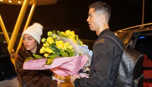 Cristiano Ronaldo dan kekasihnya Georgina Rodriguez. (Jorge Ferrari / Al Nassr Football Club / AFP)