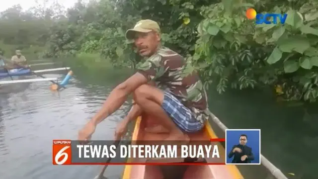 Warga Maluku Tengah cari korban tewas diterkam buaya saat cari ikan di Sungai Murata.