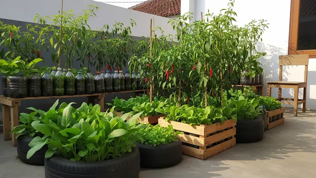 Kebun Rumah Low Budget dengan Barang Bekas