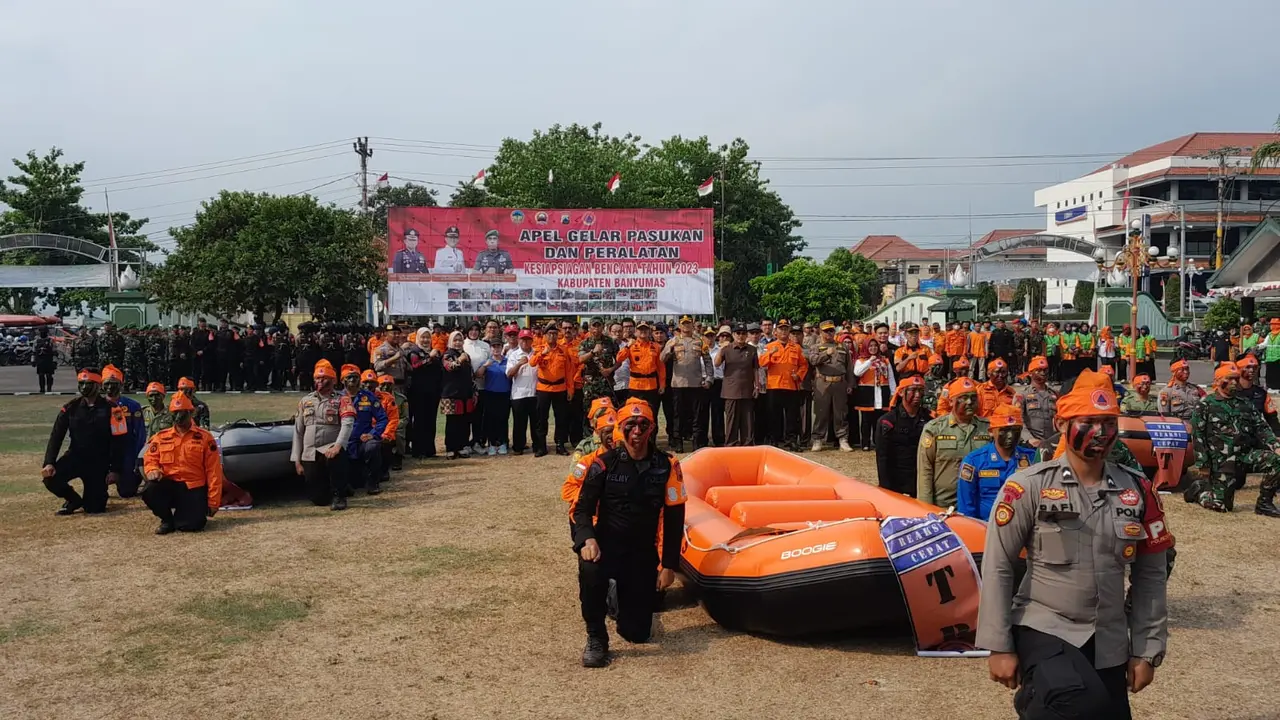 Latgab tanggap bencana di Banyumas, Jawa Tengah. (Foto: Eddy Wahono untuk Liputan6.com)