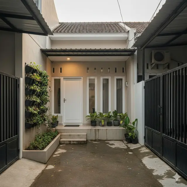 Model Teras Rumah di Gang Sempit