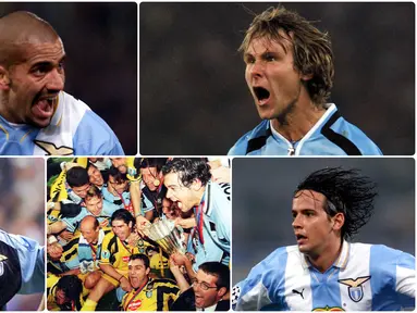 Lazio pernah mengukir sejarah sebagai peraih scudetto pada musim 1999-2000. Saat itu, pasukan Biancocelesti ini disebut-sebut sebagai Dream Team. Berikut 7 bintang Lazio saat mendapat julukan Dream Team. (Kolase foto AFP)