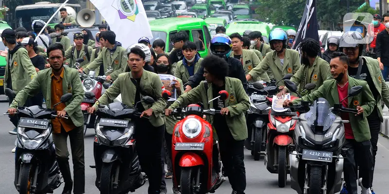 Aksi Demo Mahasiswa Universitas Djuanda, Dorong Motor Tolak Kenaikan Harga BBM