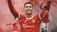 Manchester United - Ilustrasi Gol Cristiano Ronaldo (Bola.com/Adreanus Titus)