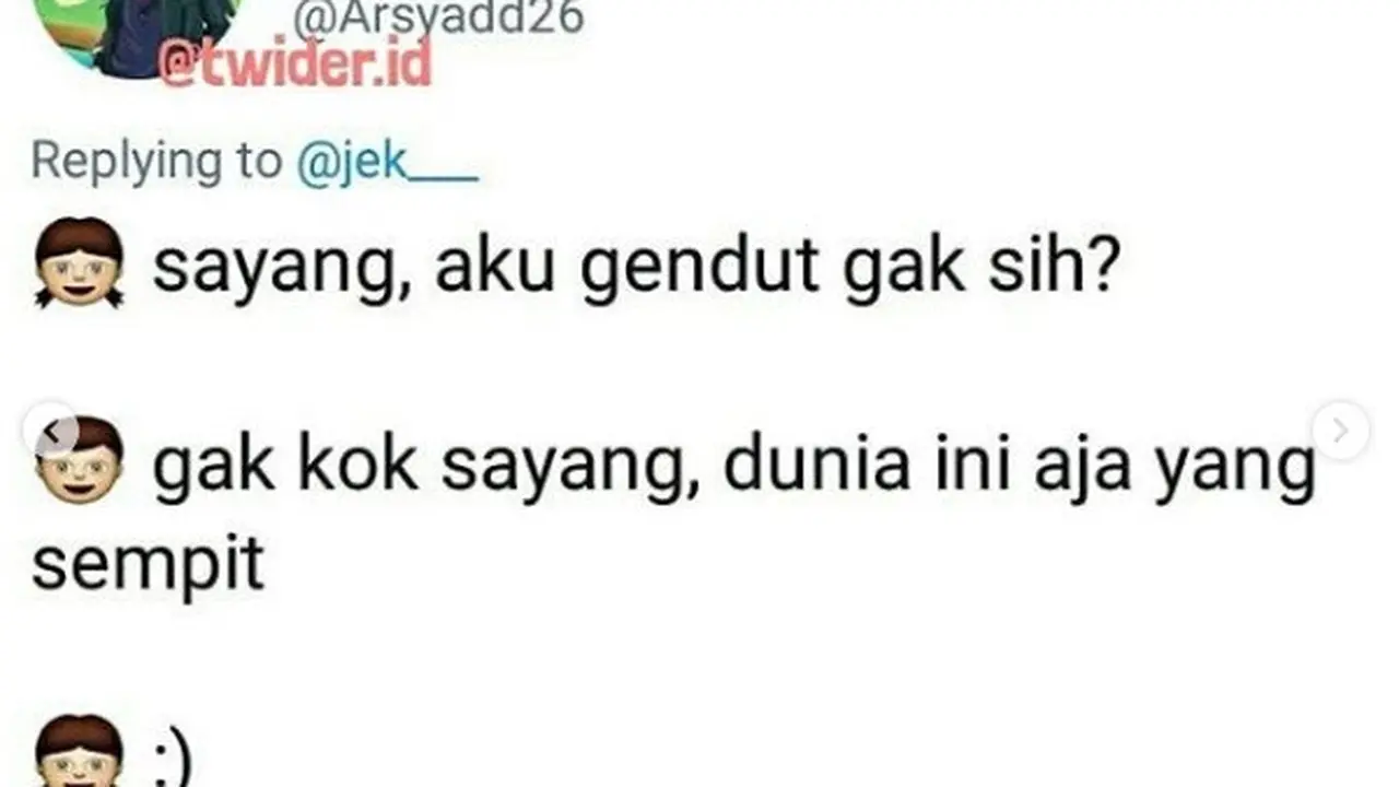 jawaban nyeleh pria saat ditanya berat badan (foto: Twitter/@twider.id)
