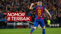 Berita video para pesepak bola hebat yang memakai nomor punggung 8, termasuk Andres Iniesta dan Frank Lampard.