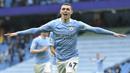 Phil Foden. Gelandang berusia 21 tahun ini merupakan produk asli Akademi Manchester City. Ia telah memperkuat The Citizens sejak 2016/2017 dan tampil dalam 124 laga di semua kompetisi dengan mencetak 31 gol. Ia belum diturunkan di dua laga awal Premier League musim ini. (Foto: AFP/Pool/Peter Powell)