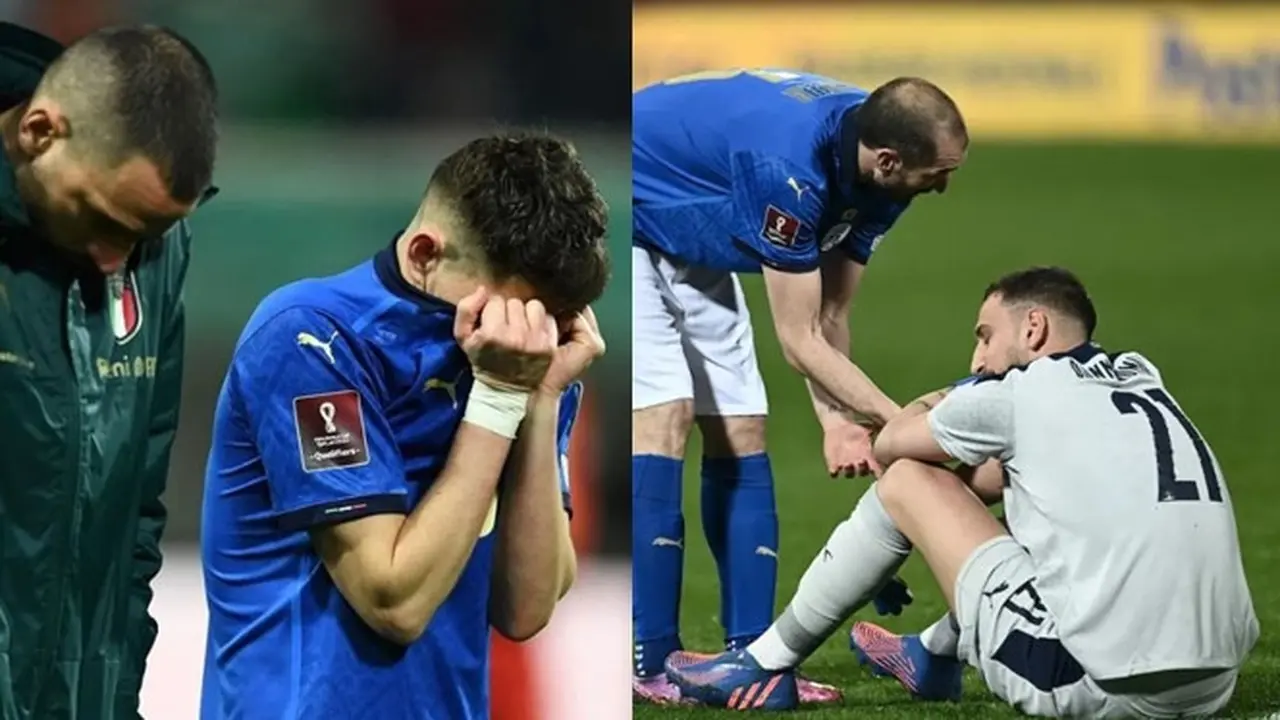 6 Momen Pemain Timnas Italia Tahan Tangis Usai Gagal ke Piala Dunia 2022
