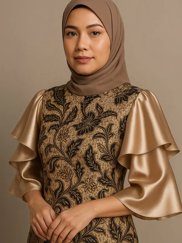 Batik Brokat Lengan Gelombang Tren 2025 (Foto: ChatGPT)