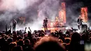 Mike Inez (kiri), William DuVall, Sean Kinney, dan Jerry Cantrell dari Alice In Chains tampil pada festival musik Louder Than Life di Kentucky Exposition Center, Louisville, Kentucky, Amerika Serikat, 25 September 2022. (Photo by Amy Harris/Invision/AP)