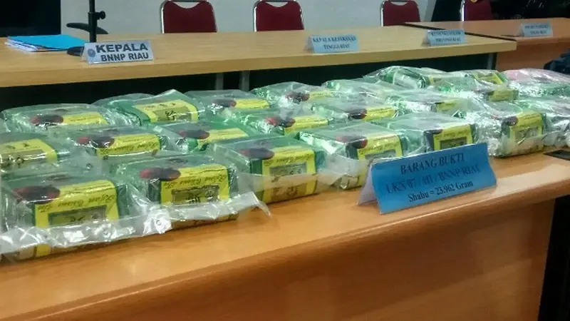Barang bukti narkotika jenis sabu yang pernah diungkap BNN Riau.