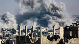 Terbaru, dua serangan udara Israel dilaporkan menghantam wilayah Jalur Gaza pada Rabu (9/7/2025) dini hari. (Bashar TALEB/AFP)