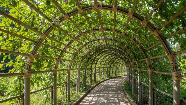 Pergola Bambu Bentuk Lengkung