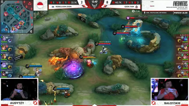 Geek Fam vs Rebellion Zion pada MPL ID S12, Sabtu (23/9/2023) (YouTube MPL Indonesia)