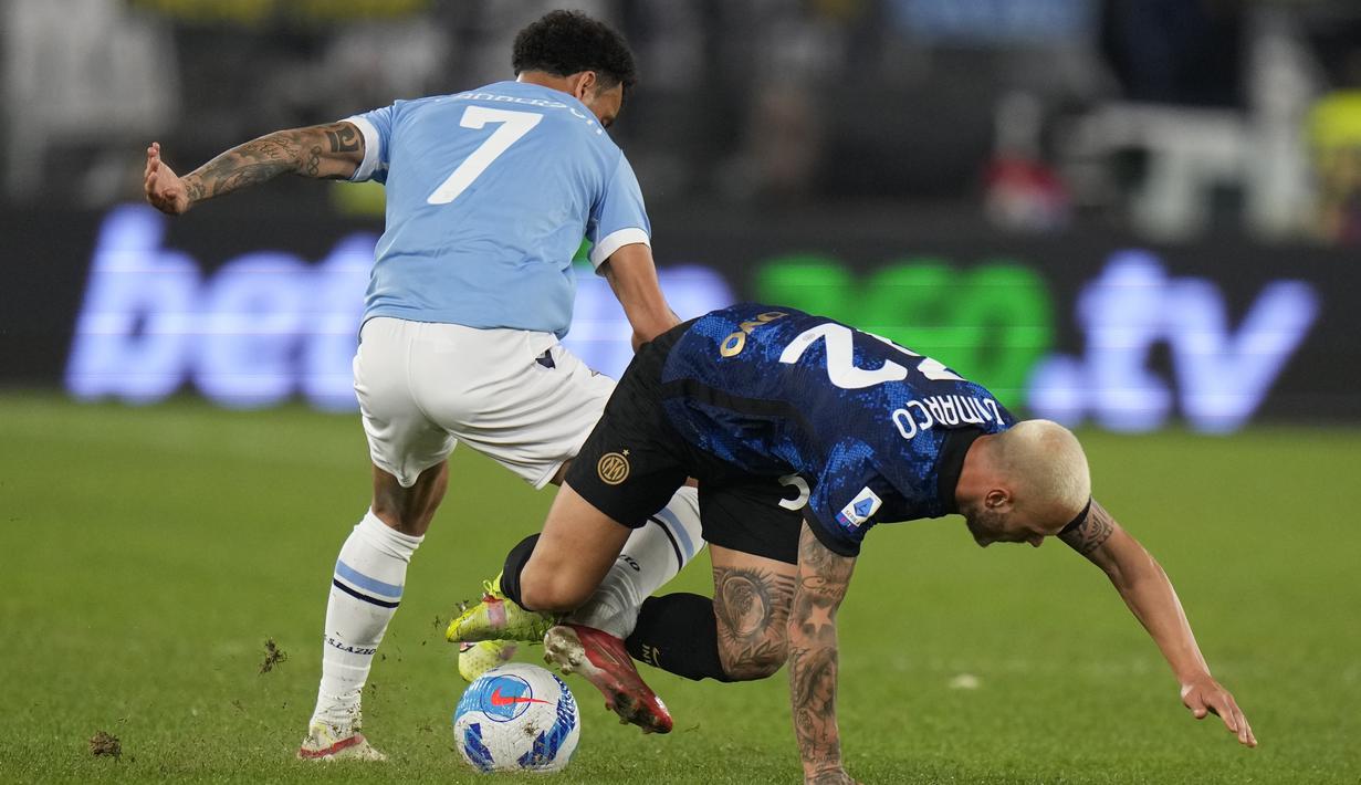 Kemenangan atas Inter ini pun tidak diraih dengan mudah. Sempat tertinggal 0-1 di babak pertama, Lazio bangkit dan mencetak tiga gol di babak kedua. (AP/Alessandra Tarantino)